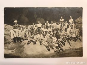 Fotografia antiga: TEULADA - BENISA - MORAIRA. Fotografía antigua Grupo Escolar de Niños y Niñas (h.1900?)